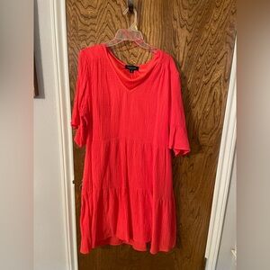 Women’s coral colored dress from Belk